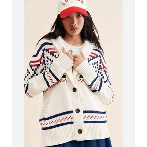 NWOT Anthropologie The Normal Brand Alpine Heritage Cardigan Sweater Size Large
